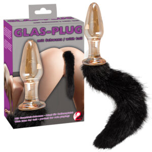 Glasplugg med svans 40cm Ø 2,1-3,8cm