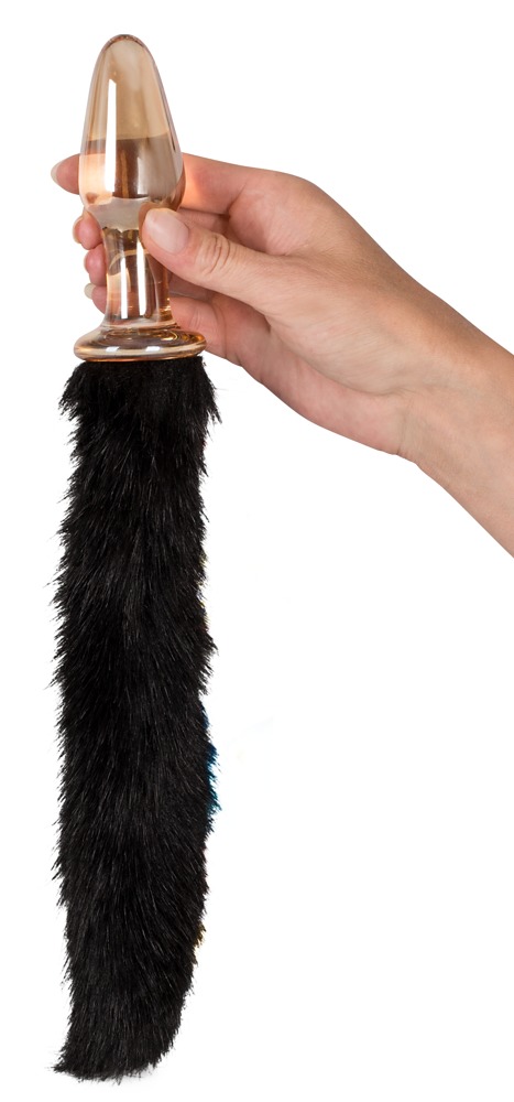Glasplugg med svans 40cm Ø 2,1-3,8cm