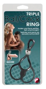 Triple ball- och cockring 13cm Ø 3cm