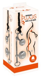 Bondage Plugs with 10 m Rope 15,6cm Ø 3,2 - 3,8cm