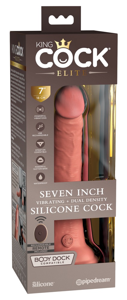 7" Vibrating + Dual Density Silicone Cock with Remote 21,0cm Ø 3,5cm