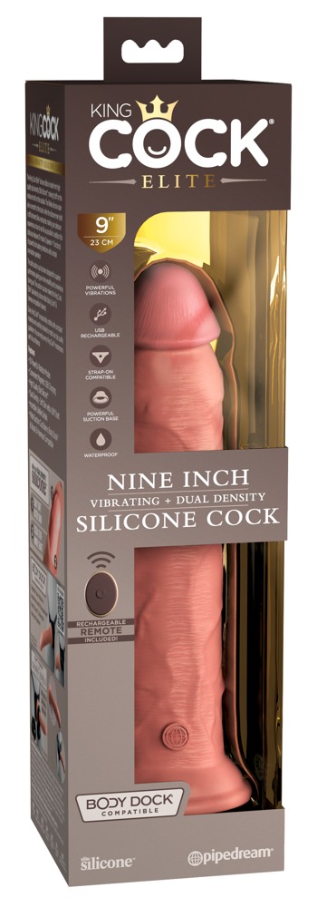 9" Vibrating + Dual Density Silicone Cock with Remote 24,8cm Ø 5,0cm