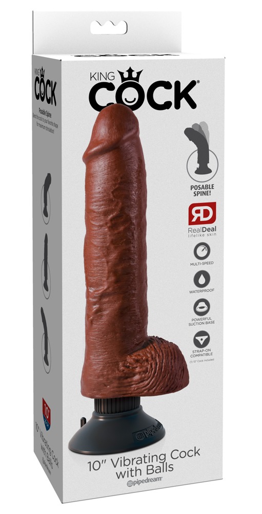 10" Vibrating Cock with Balls