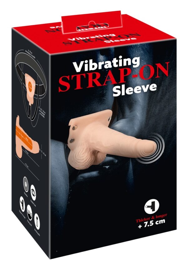 Vibrating Strap-On Sleeve 17,5cm Ø 3,5cm