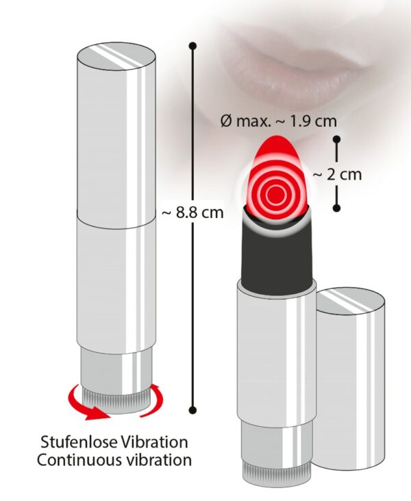 Kiss med Lipstick Vibe 8,7cm Ø 1,9cm