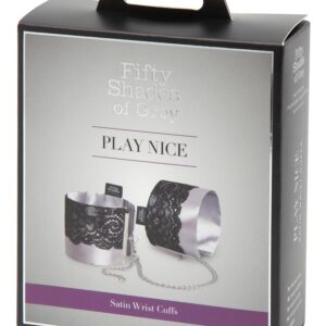 Play Nice Satin & Lace Wrist Cuffs 21,0cm